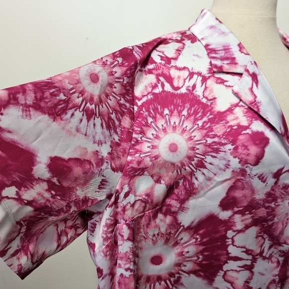 ADE Samuel Pink Tie Dye Button Down Blouse NWT XXXL 3x 18 / 20 Plus summer - Picture 12 of 17